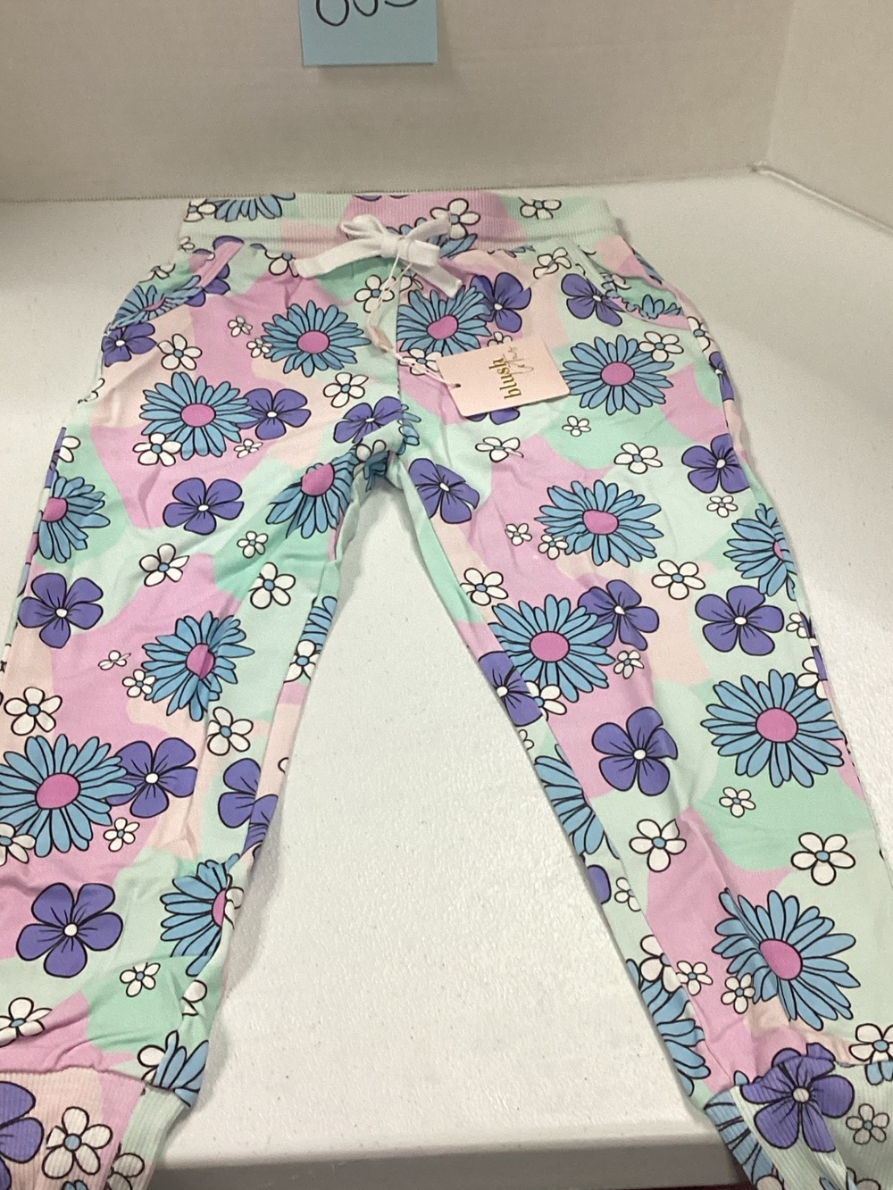 Blush Kids Floral Jogger Pants - Pastel Pink & Mint
